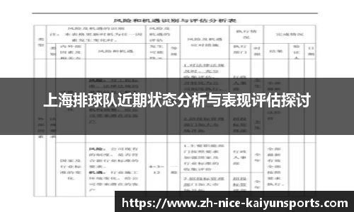 上海排球队近期状态分析与表现评估探讨